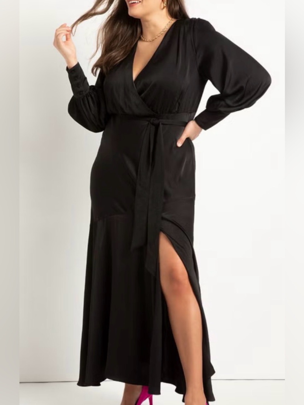 Classic Longsleeve Wrap Dress by Eloquii Size 14